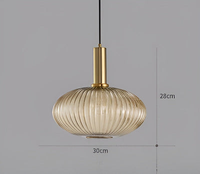 Pendelleuchte aus Riffelglas | Vintage | Novek