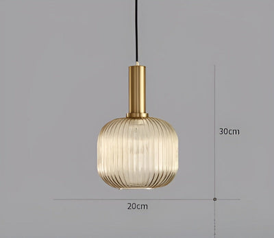 Pendelleuchte aus Riffelglas | Vintage | Novek