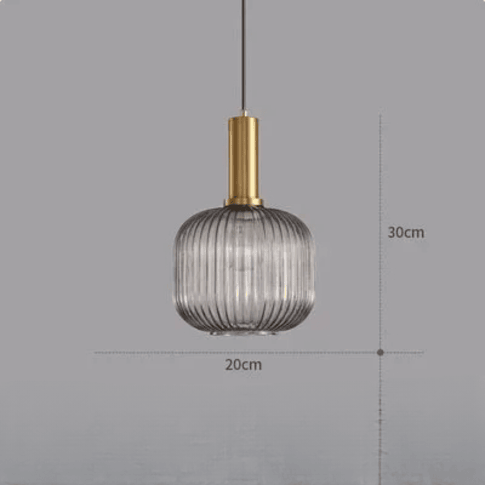 Pendelleuchte aus Riffelglas | Vintage | Novek