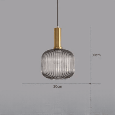 Pendelleuchte aus Riffelglas | Vintage | Novek