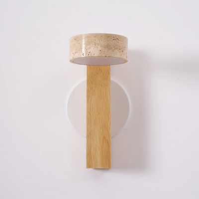 Wandleuchte Innen Travertin und Holz │ Nyvek