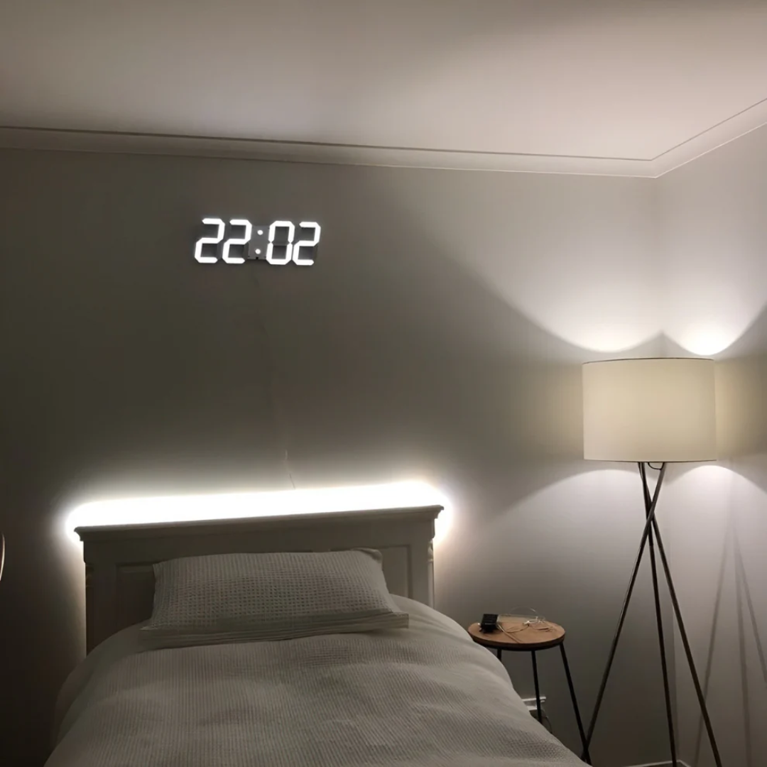 Digitale 3D LED Wanduhr mit USB | Vevos