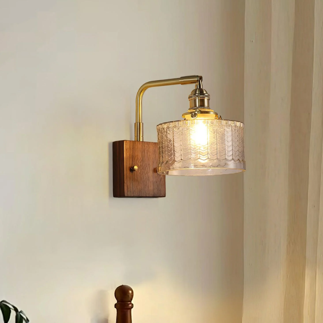 Wandleuchte E27 aus Holz und Messing | Venyx