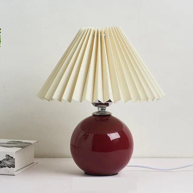Nachttischlampe fürs Schlafzimmer | Vintage Plissee E27 | Cevek