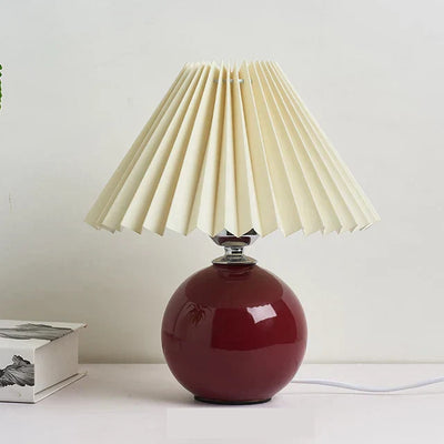 Nachttischlampe fürs Schlafzimmer | Vintage Plissee E27 | Cevek