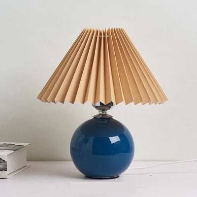 Nachttischlampe fürs Schlafzimmer | Vintage Plissee E27 | Cevek
