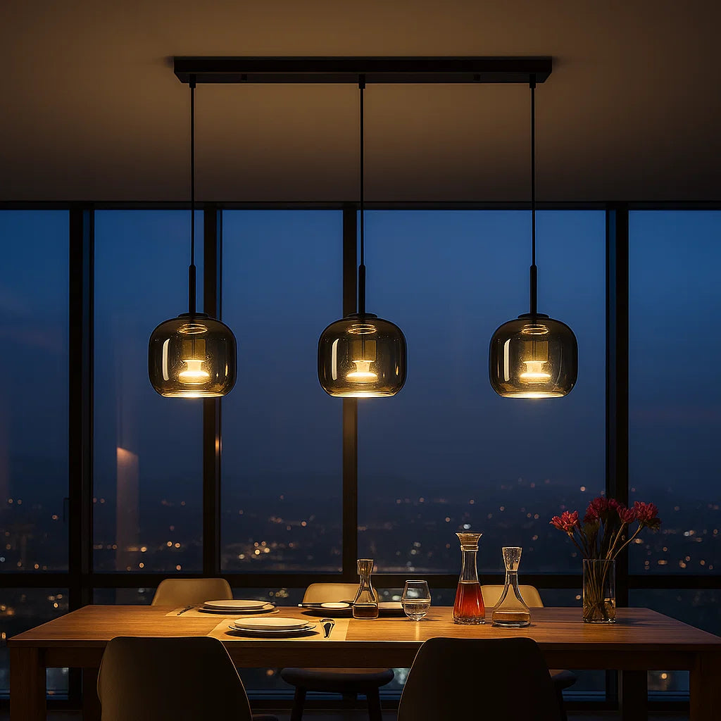 Pendelleuchte Esszimmer Rauchglas LED | Xalux