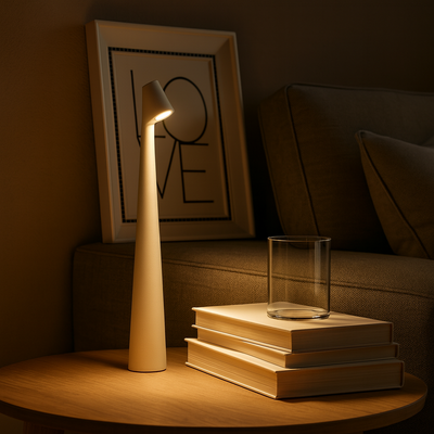 Tischlampe fürs Wohnzimmer | Akku dimmbar | Omnyx